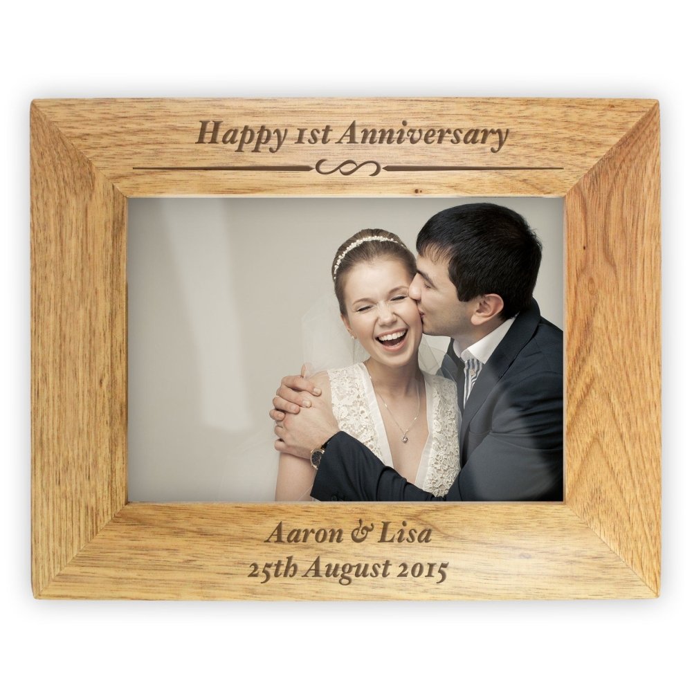 Personalised Formal 7x5 Inch Landscape Wooden Photo Frame