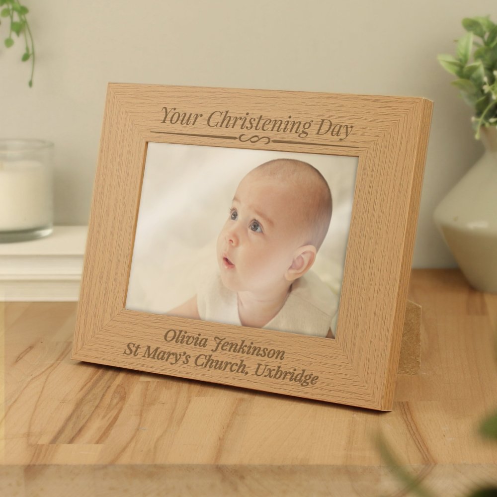 Personalised Formal 7x5 Inch Landscape Wooden Photo Frame