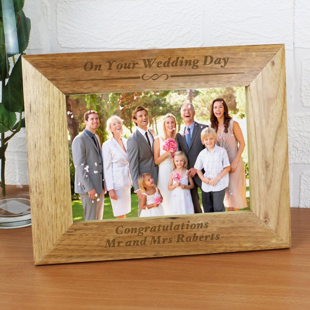 Personalised Formal 7x5 Inch Landscape Wooden Photo Frame