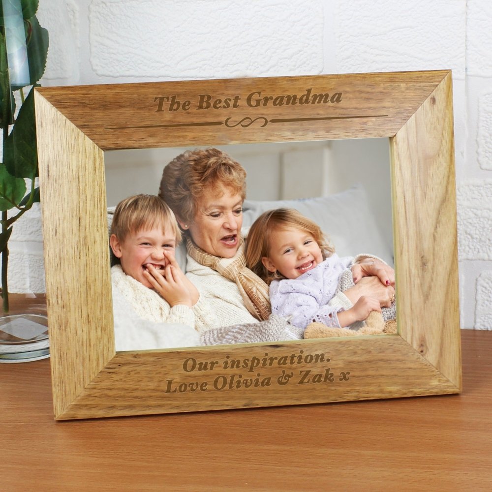 Personalised Formal 7x5 Inch Landscape Wooden Photo Frame