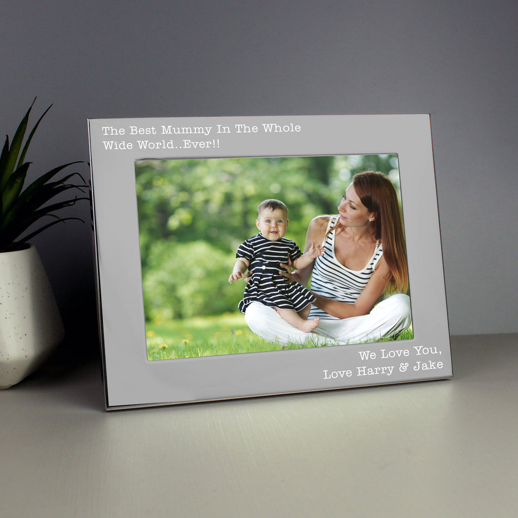 Personalised Free Text 5x7 Inch Silver Photo Frame