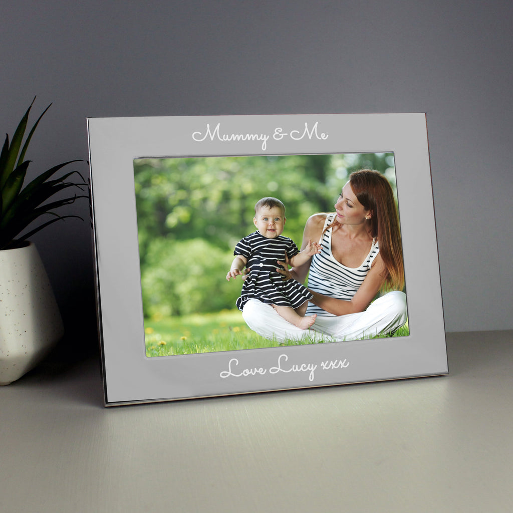 Personalised Free Text 5x7 Inch Silver Photo Frame