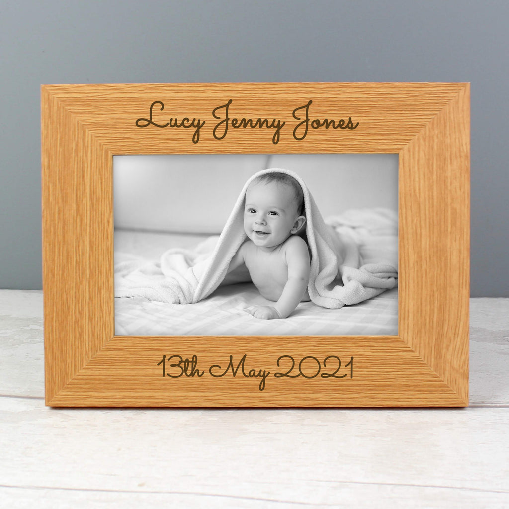 Personalised Free Text 6x4 Inch Wooden Photo Frame