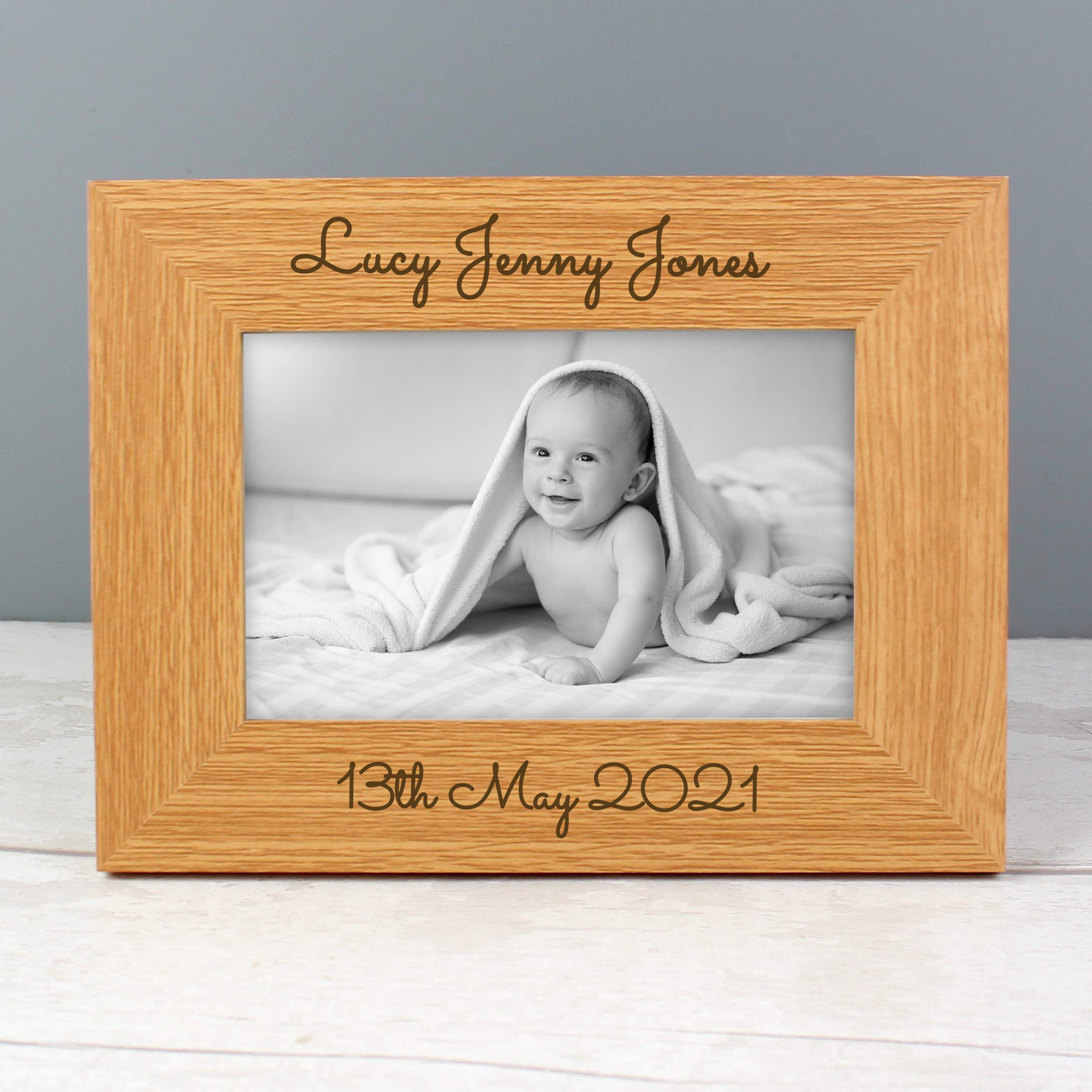Personalised Free Text 6x4 Inch Wooden Photo Frame