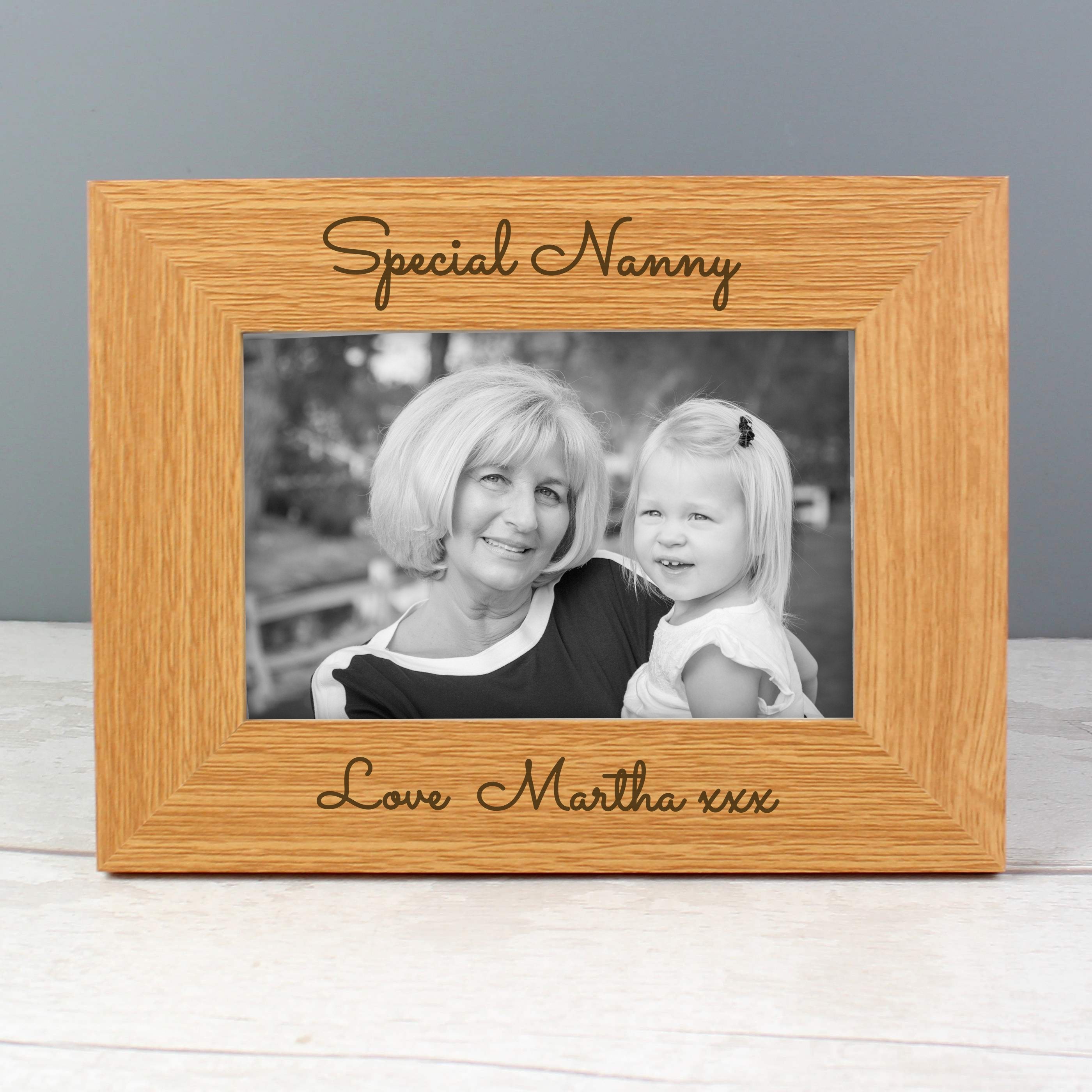 Personalised Free Text 6x4 Inch Wooden Photo Frame