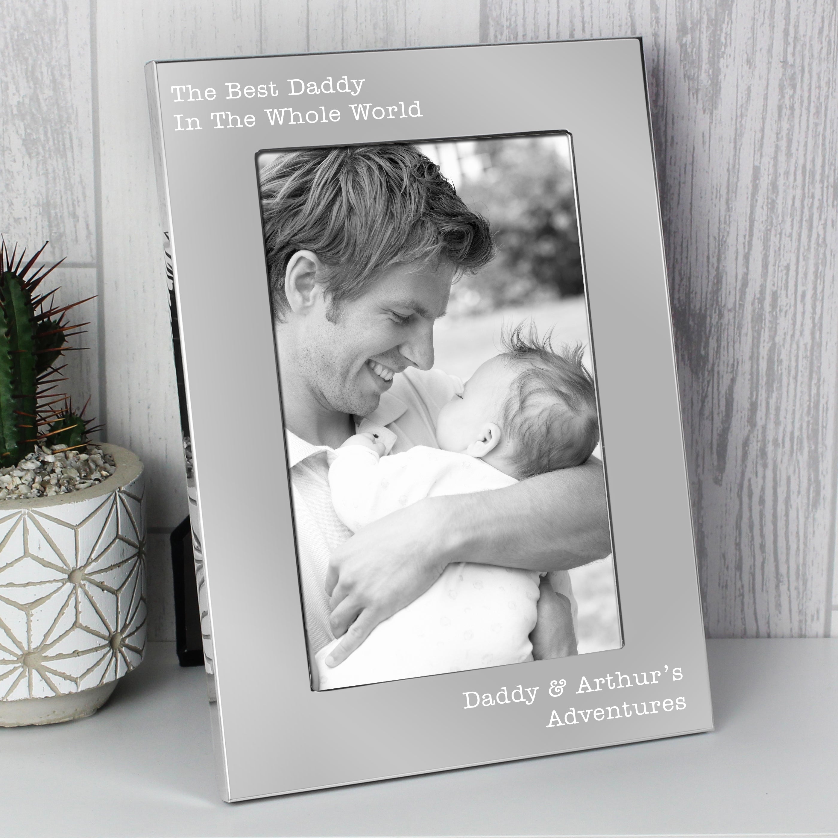 Personalised Free Text 7x5 Inch Silver Photo Frame