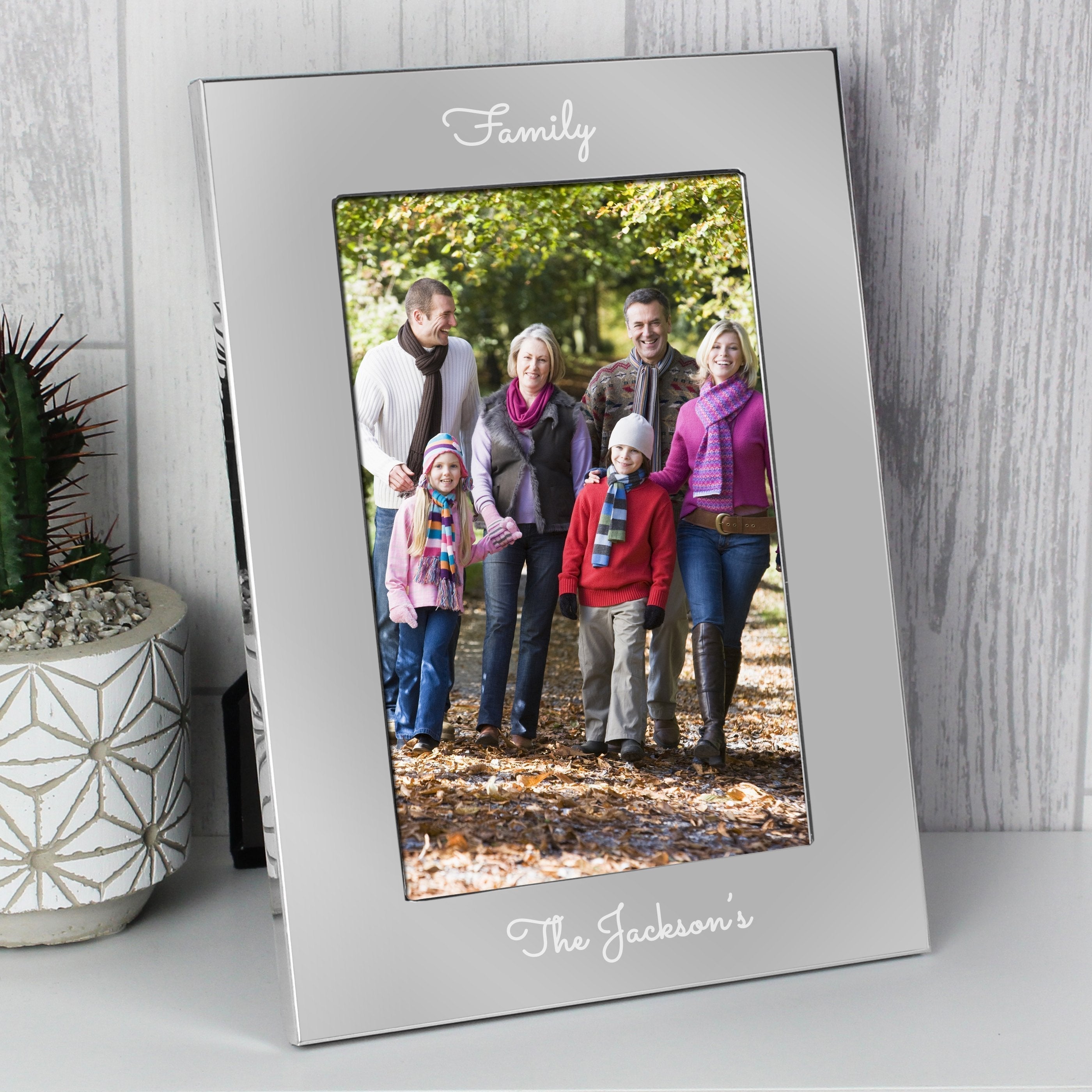 Personalised Free Text 7x5 Inch Silver Photo Frame