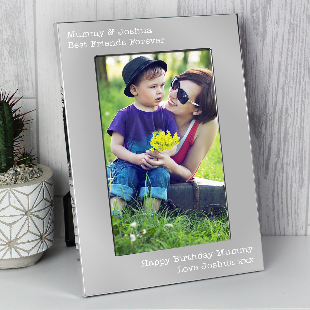 Personalised Free Text 7x5 Inch Silver Photo Frame