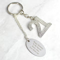 Personalised Free Text Diamante 21 Keyring