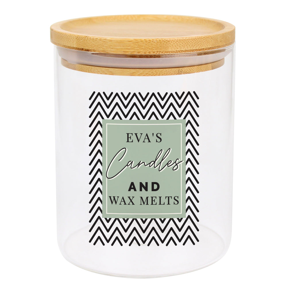 Personalised Free Text Glass Jar With Bamboo Lid