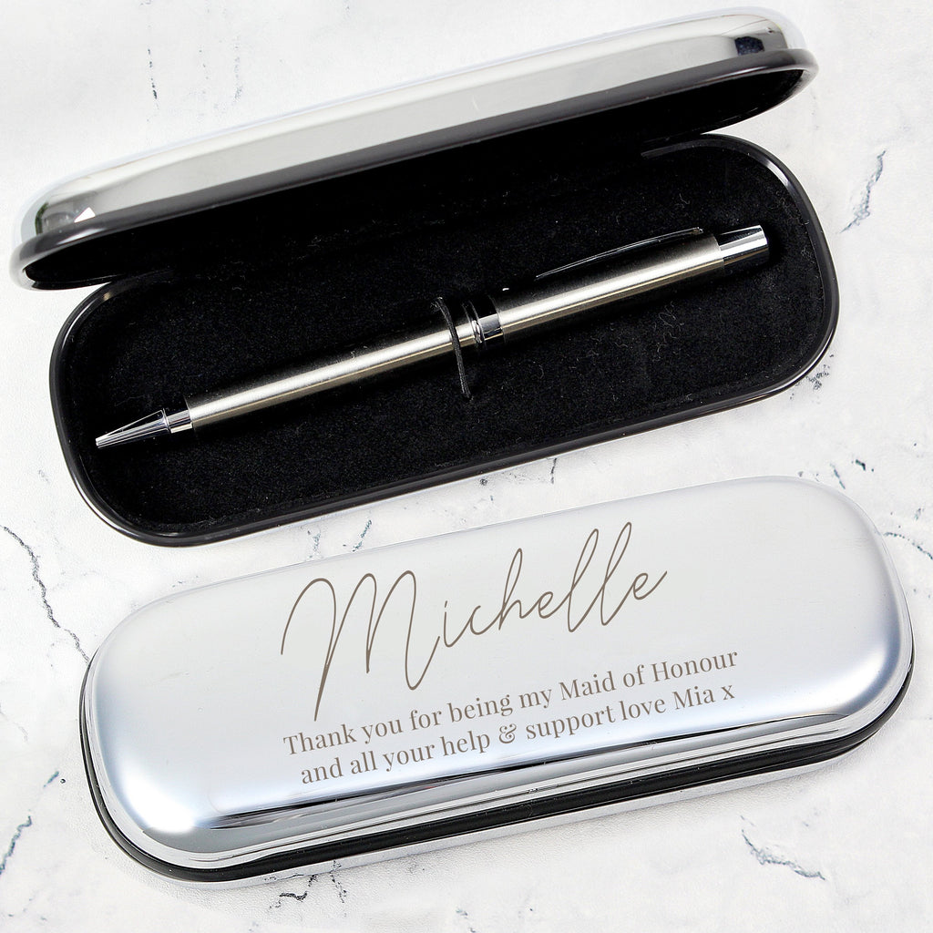Personalised Free Text Pen And Box Set