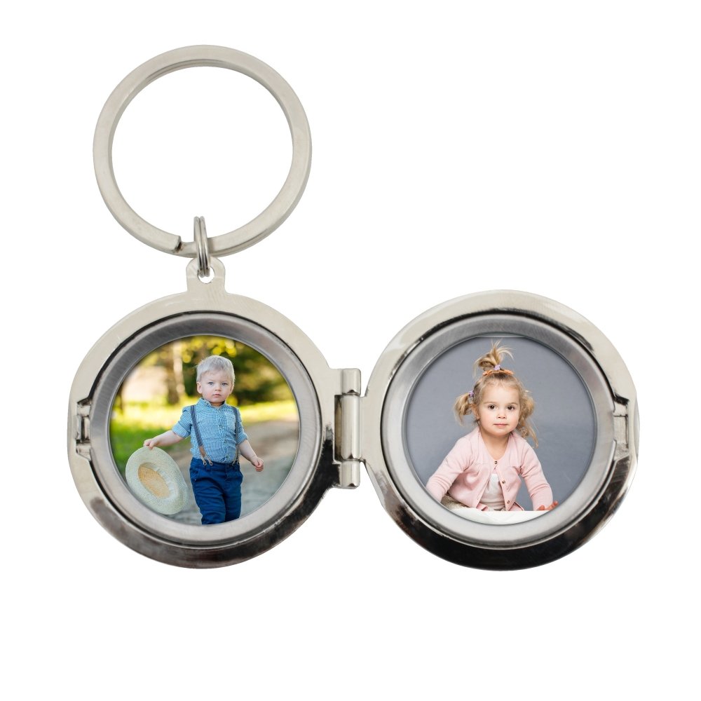Personalised Free Text Round Photo Keyring