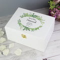 Personalised Fresh Botanical White Wooden Keepsake Box