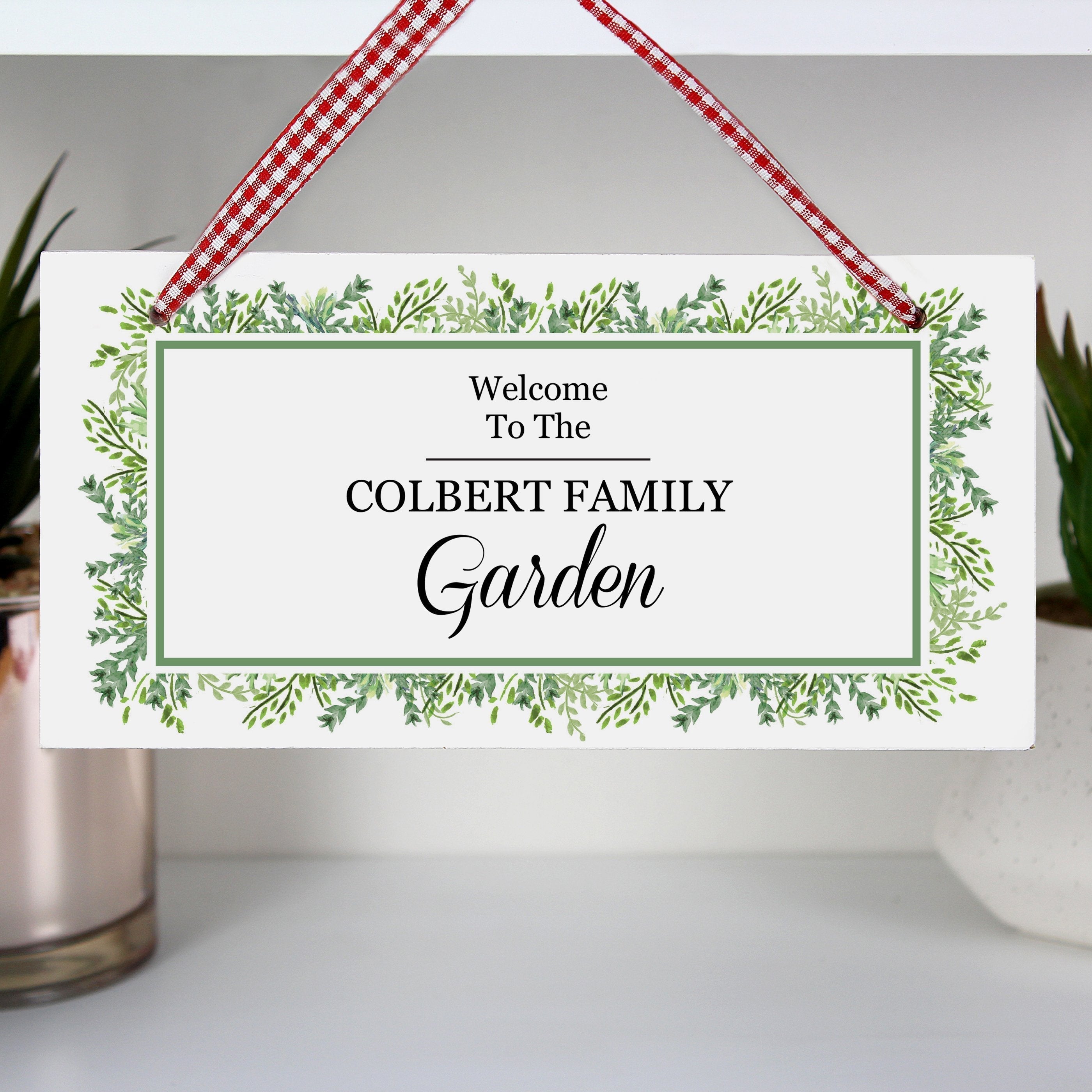 Personalised Fresh Botanical Wooden Sign