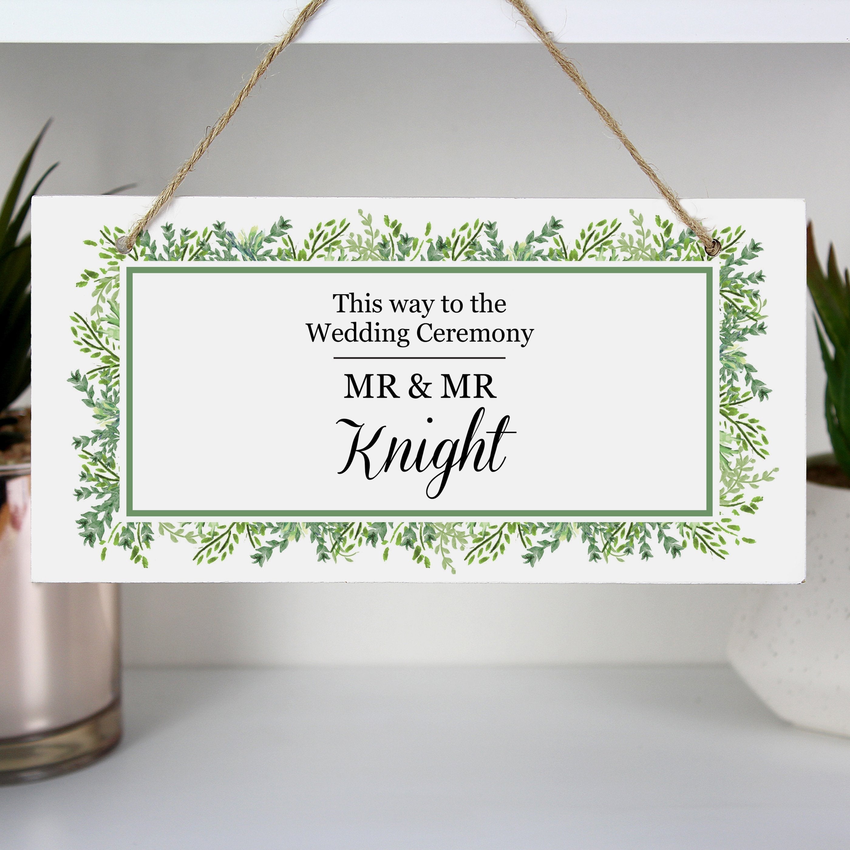 Personalised Fresh Botanical Wooden Sign