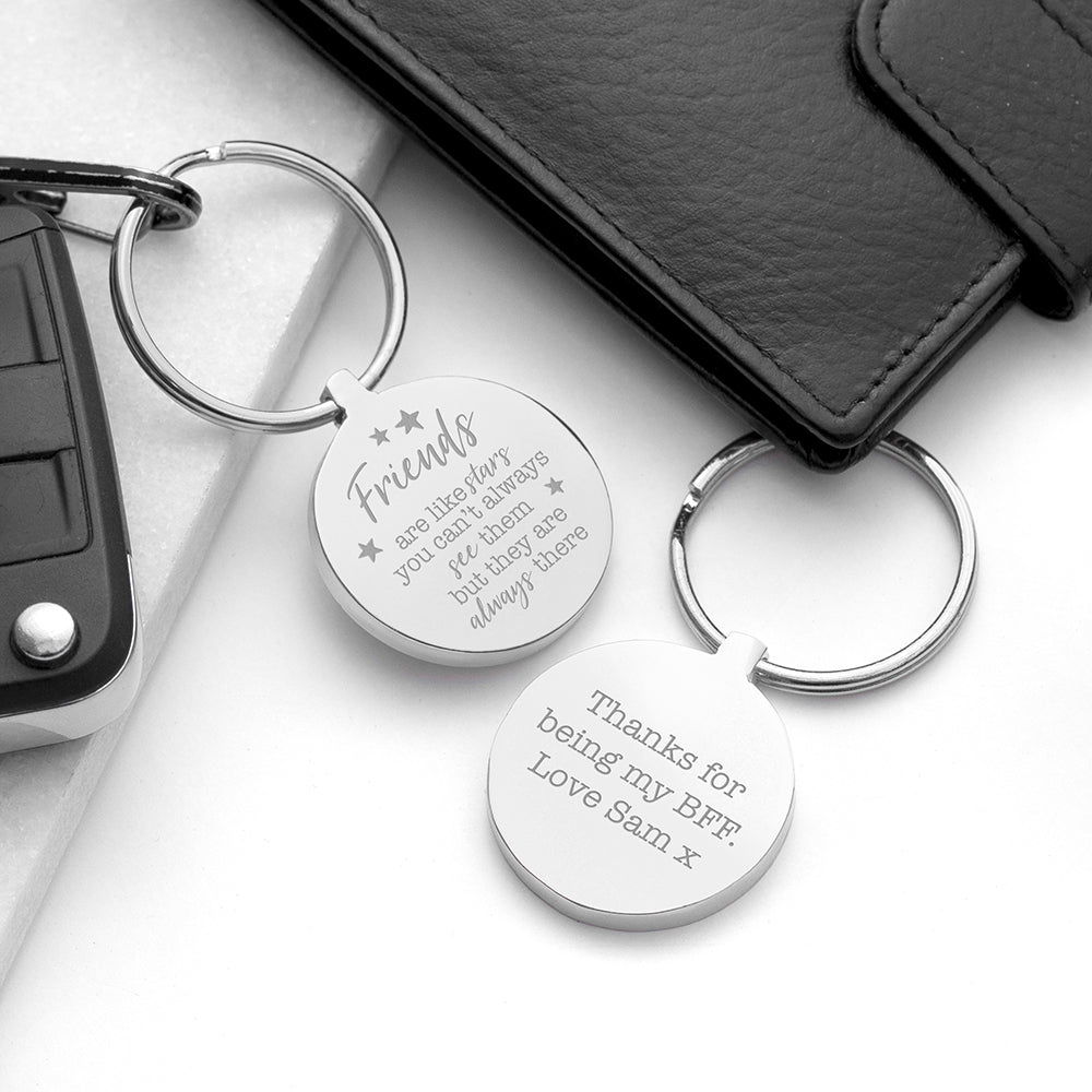 Personalised Personalised Friends are like Stars Keyring