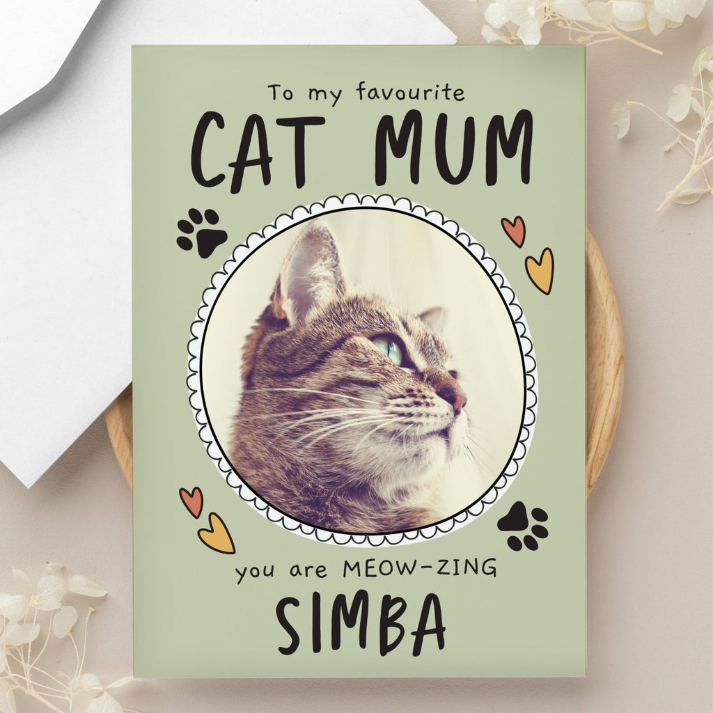 Personalised From The Cat Photo Upload Card