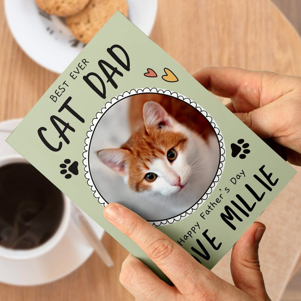 Personalised From The Cat Photo Upload Card
