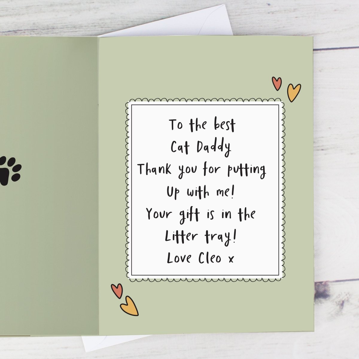 Personalised From The Cat Photo Upload Card