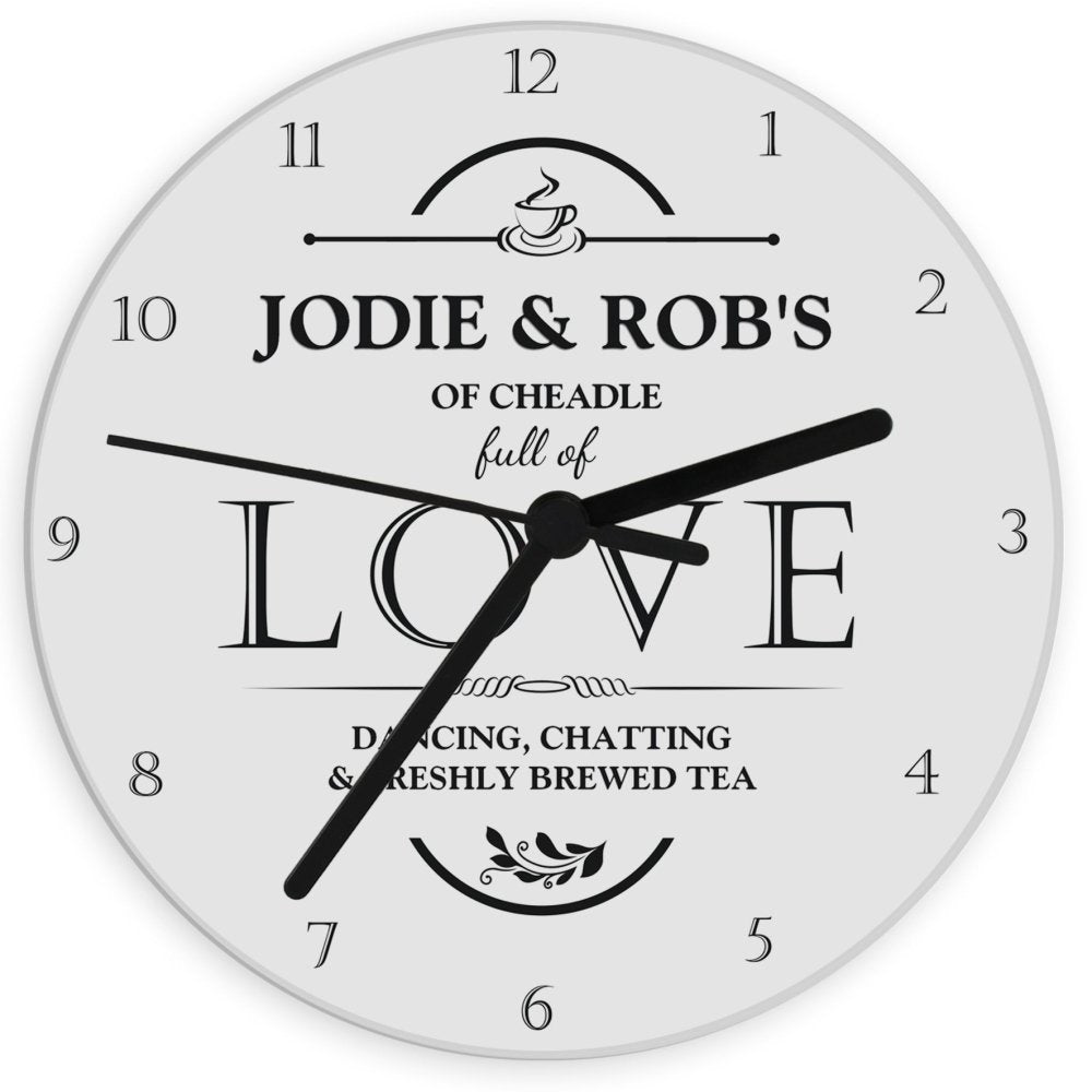 Personalised Full Of Love Glass Clock