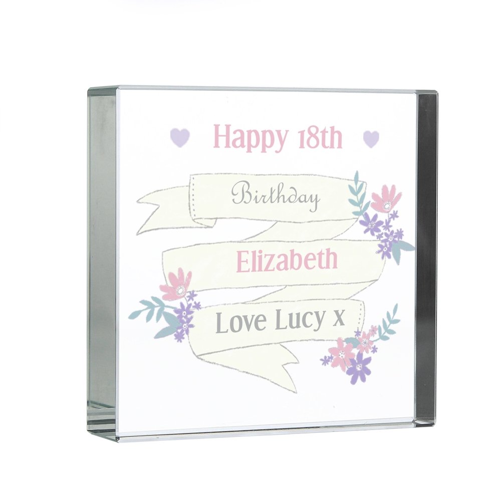 Personalised Garden Bloom Large Crystal Token