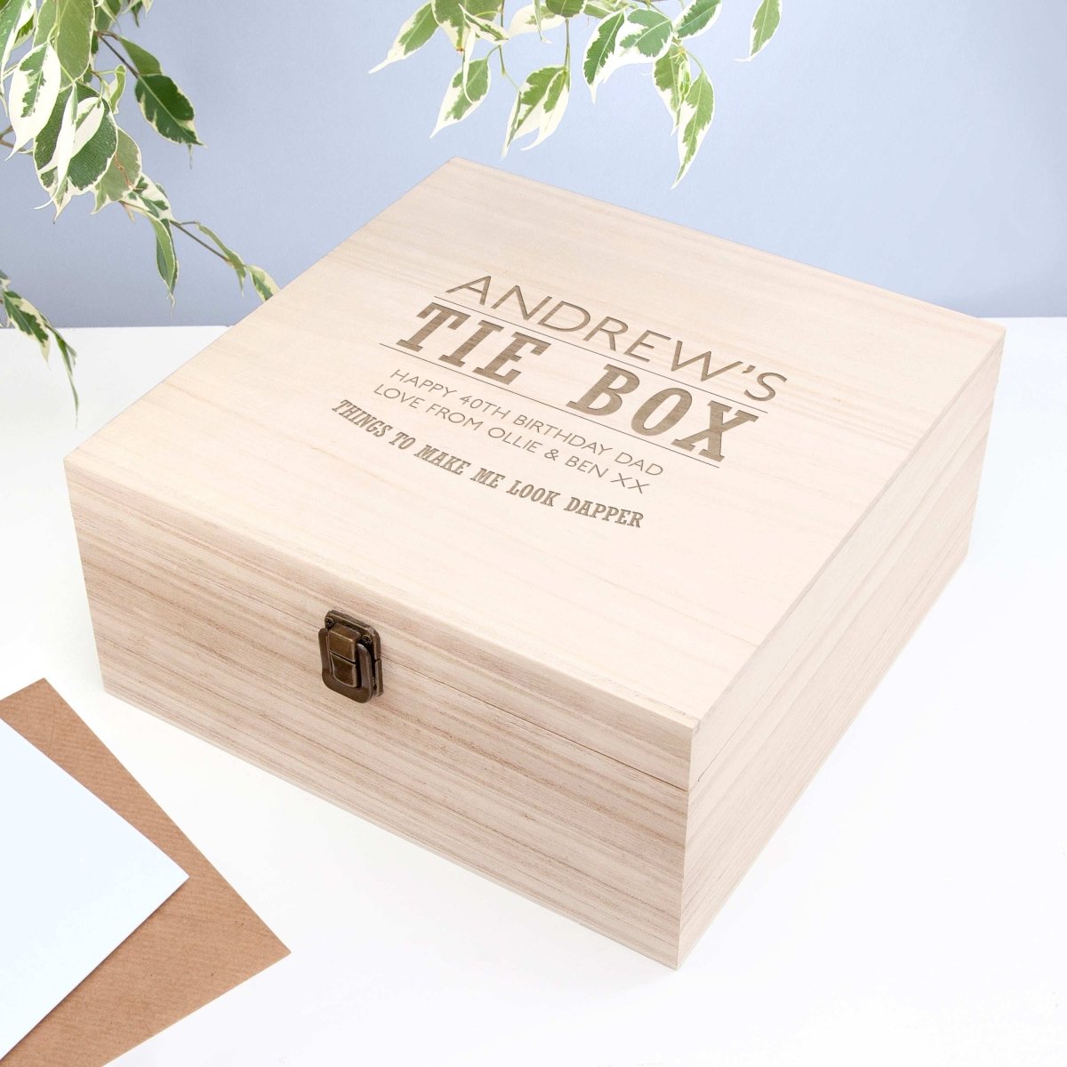 Personalised Gentleman's Wooden Tie & Accessory Box