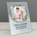 Personalised Geo Leaves 4x4 Inch Glitter Glass Photo Frame