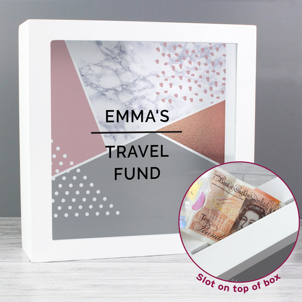 Personalised Geometric Fund And Keepsake Box