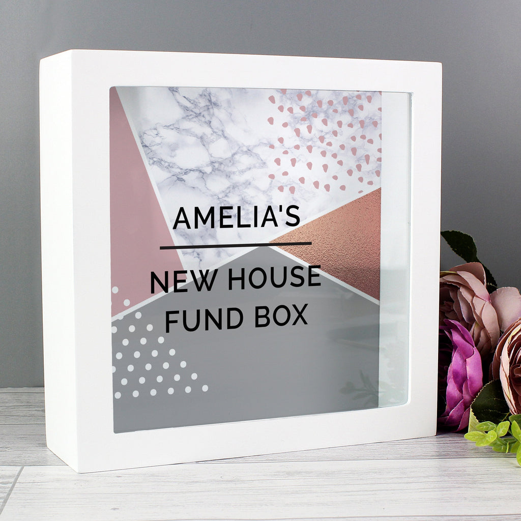Personalised Geometric Fund And Keepsake Box