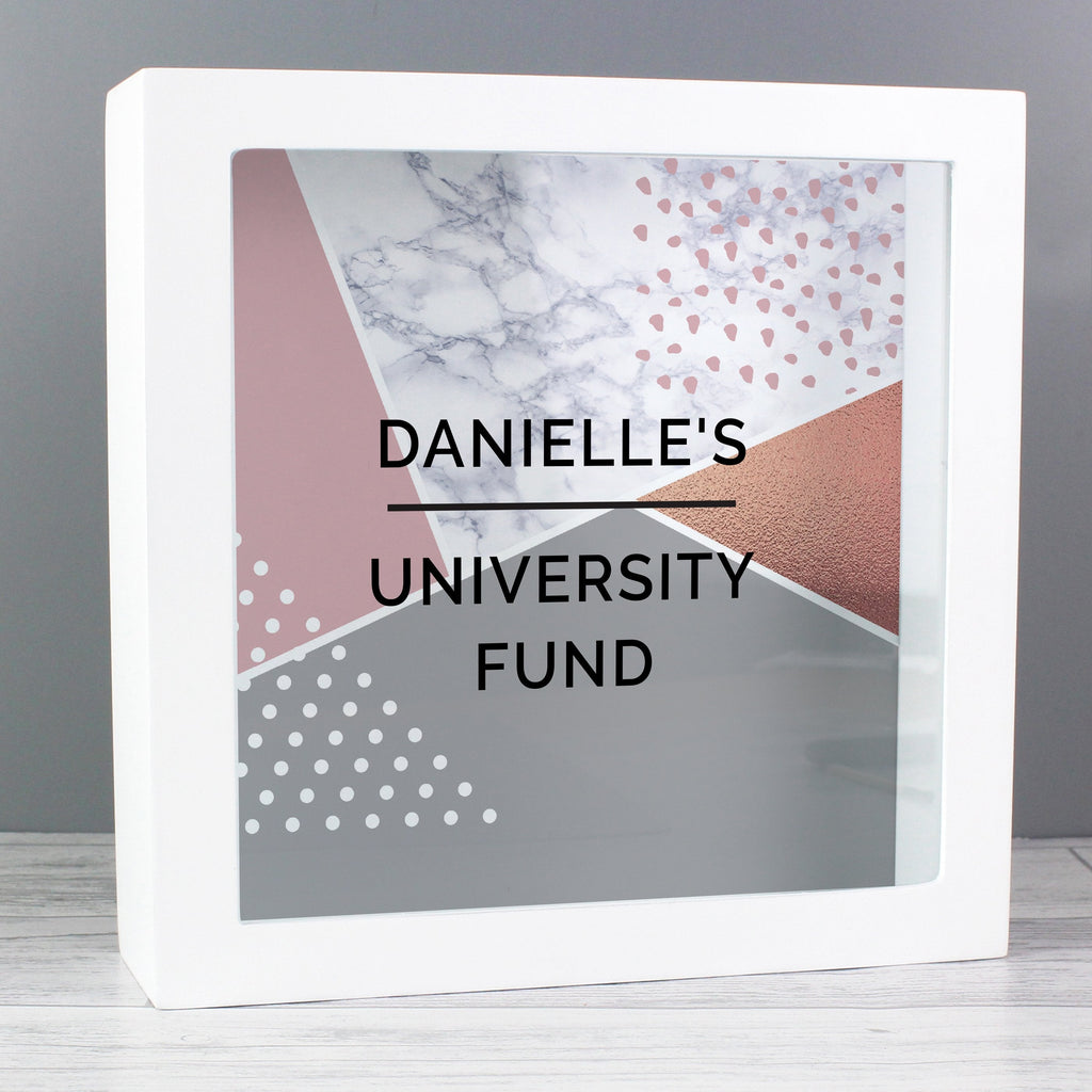 Personalised Geometric Fund And Keepsake Box