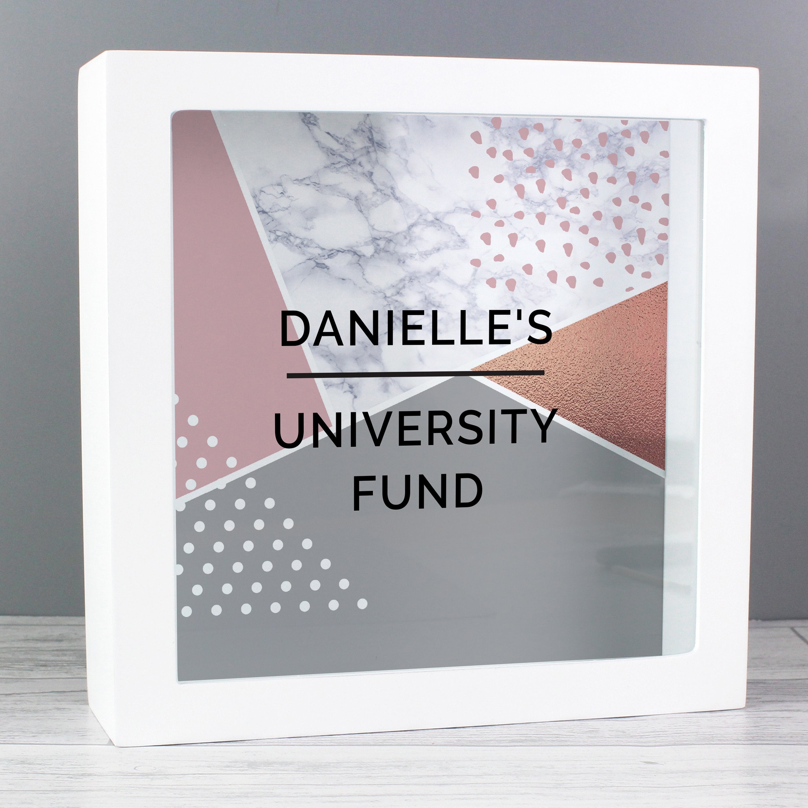 Personalised Geometric Fund And Keepsake Box