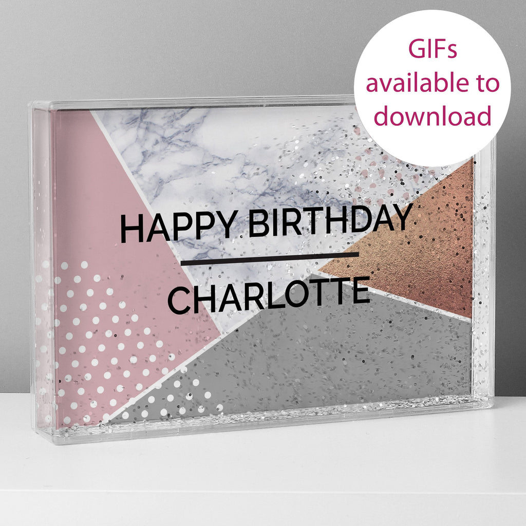 Personalised Geometric Glitter Shaker