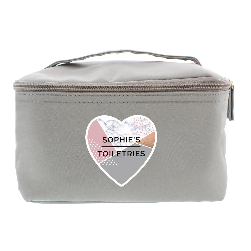 Personalised Geometric Grey Vanity Bag