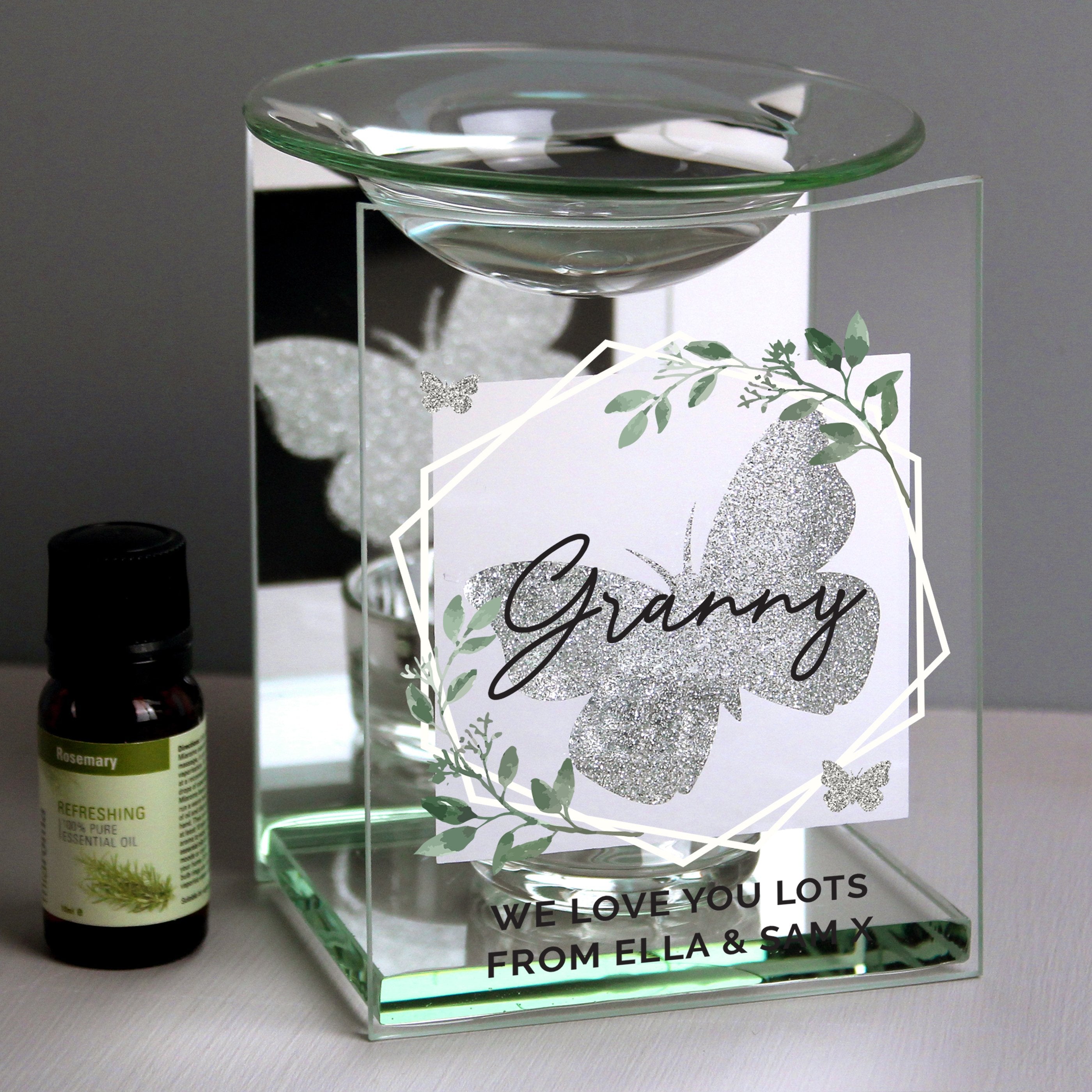 Personalised Geometric Leaf Butterfly Oil Burner