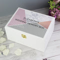 Personalised Geometric White Wooden Keepsake Box