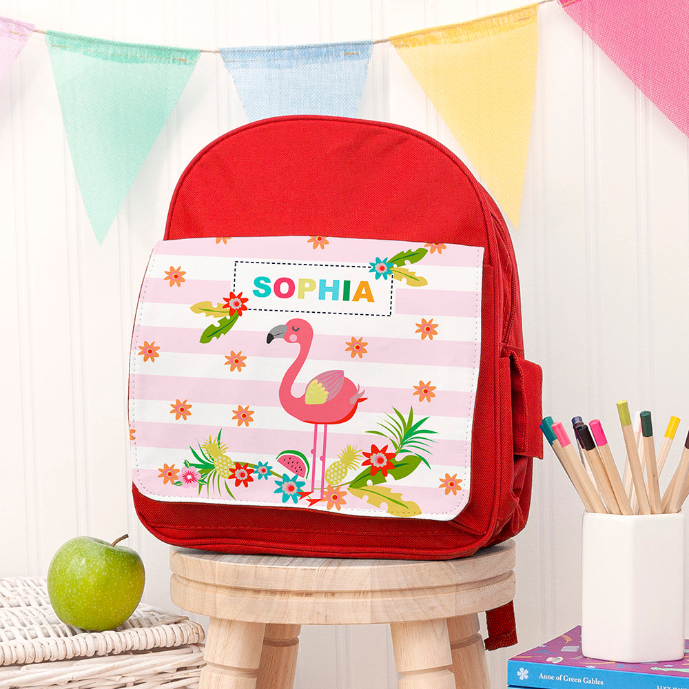Personalised Personalised Girl's Flamingo Rucksack
