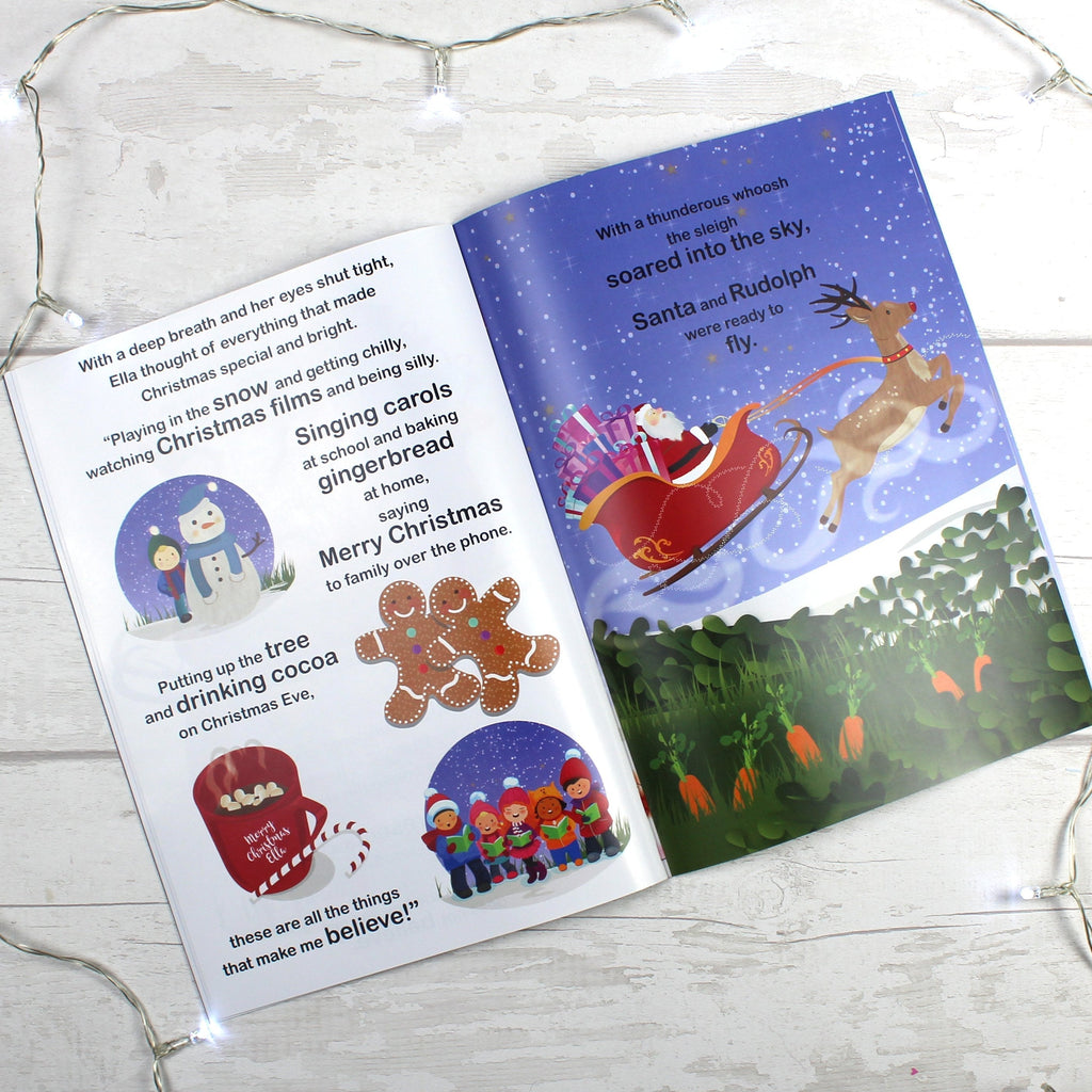 Personalised Girls "It's Christmas" Story Book, Featuring Santa And His Elf Twinkles