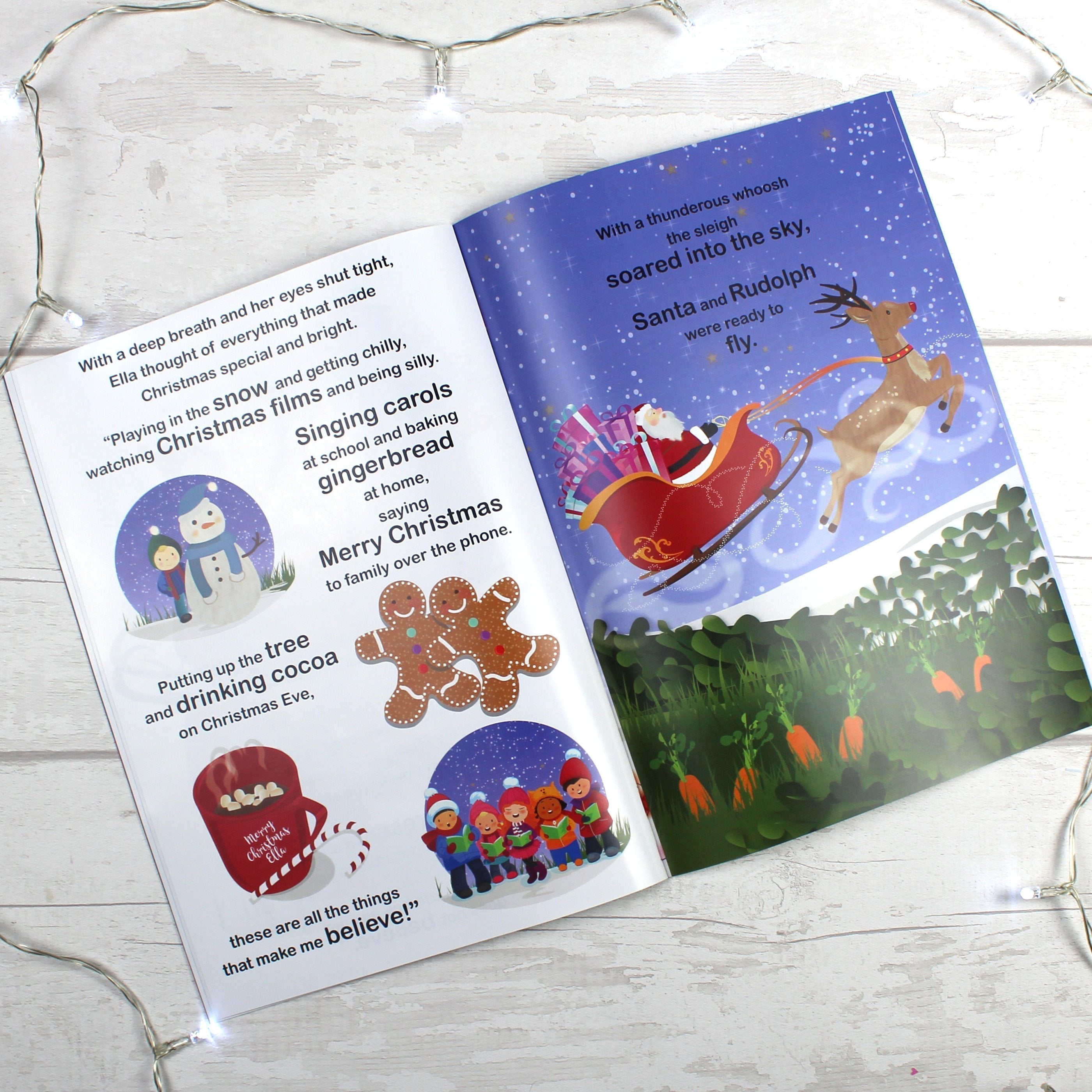 Personalised Girls "It's Christmas" Story Book, Featuring Santa And His Elf Twinkles