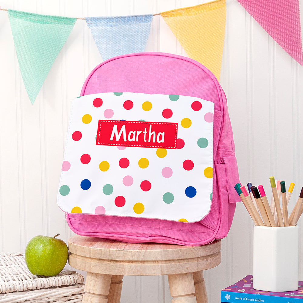 Personalised Personalised Girl's Patterned Pink Rucksack