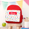 Personalised Personalised Girl's Patterned Red Rucksack