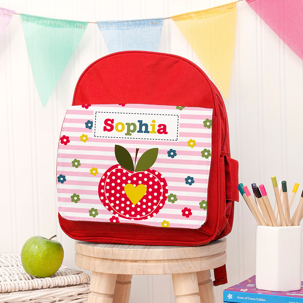 Personalised Personalised Girl's Red Mini Rucksack