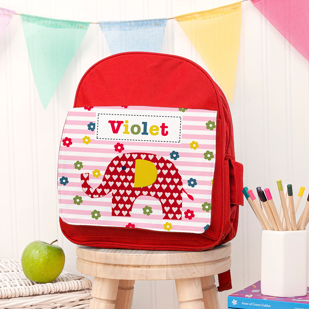 Personalised Personalised Girl's Red Mini Rucksack