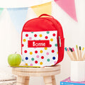 Personalised Personalised Girl's Red Patterned Lunch Bag