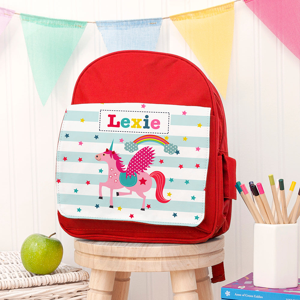 Personalised Personalised Girl's Unicorn Mini Rucksack