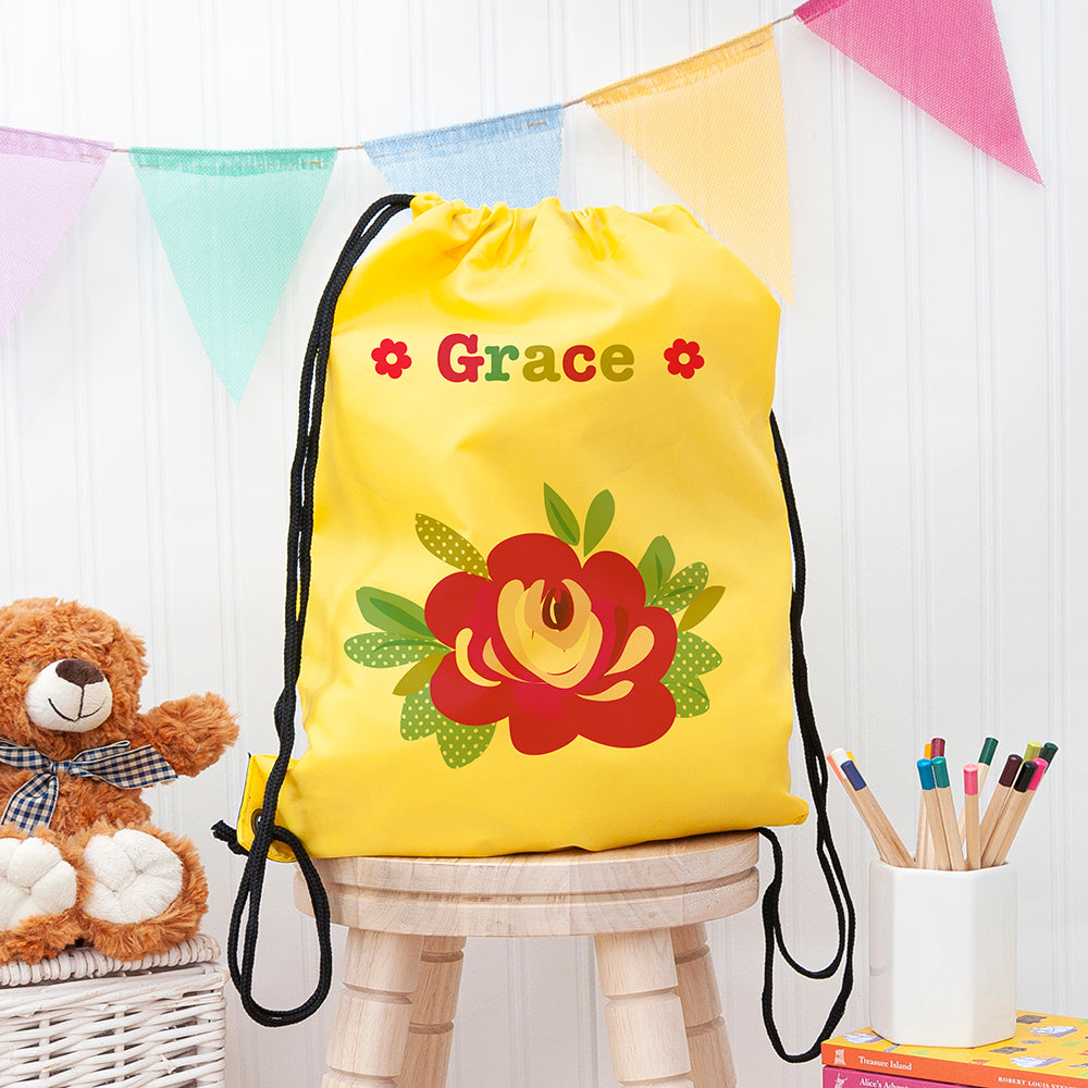 Personalised Personalised Girl's Yellow Waterproof Swim Bag