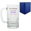 Personalised Glass Tankard, Add any message in a choice of colours