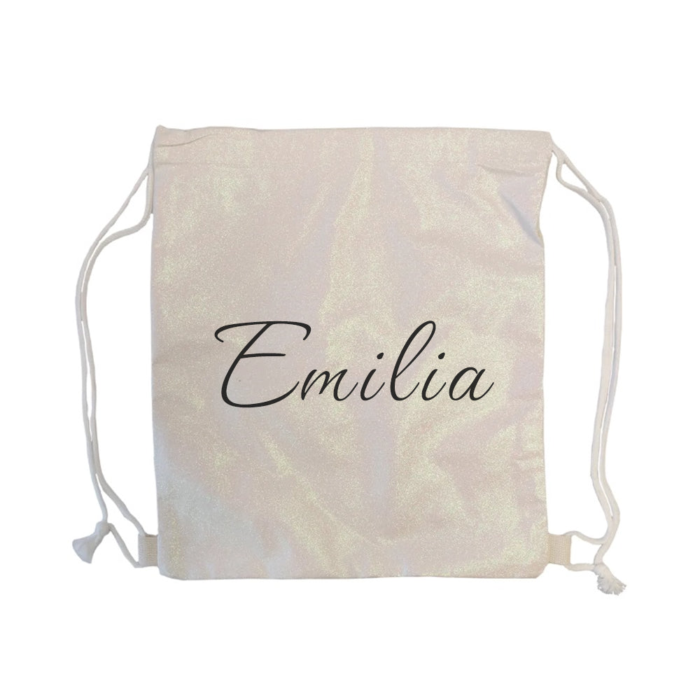 Personalised Personalised Glitter Drawstring Bag
