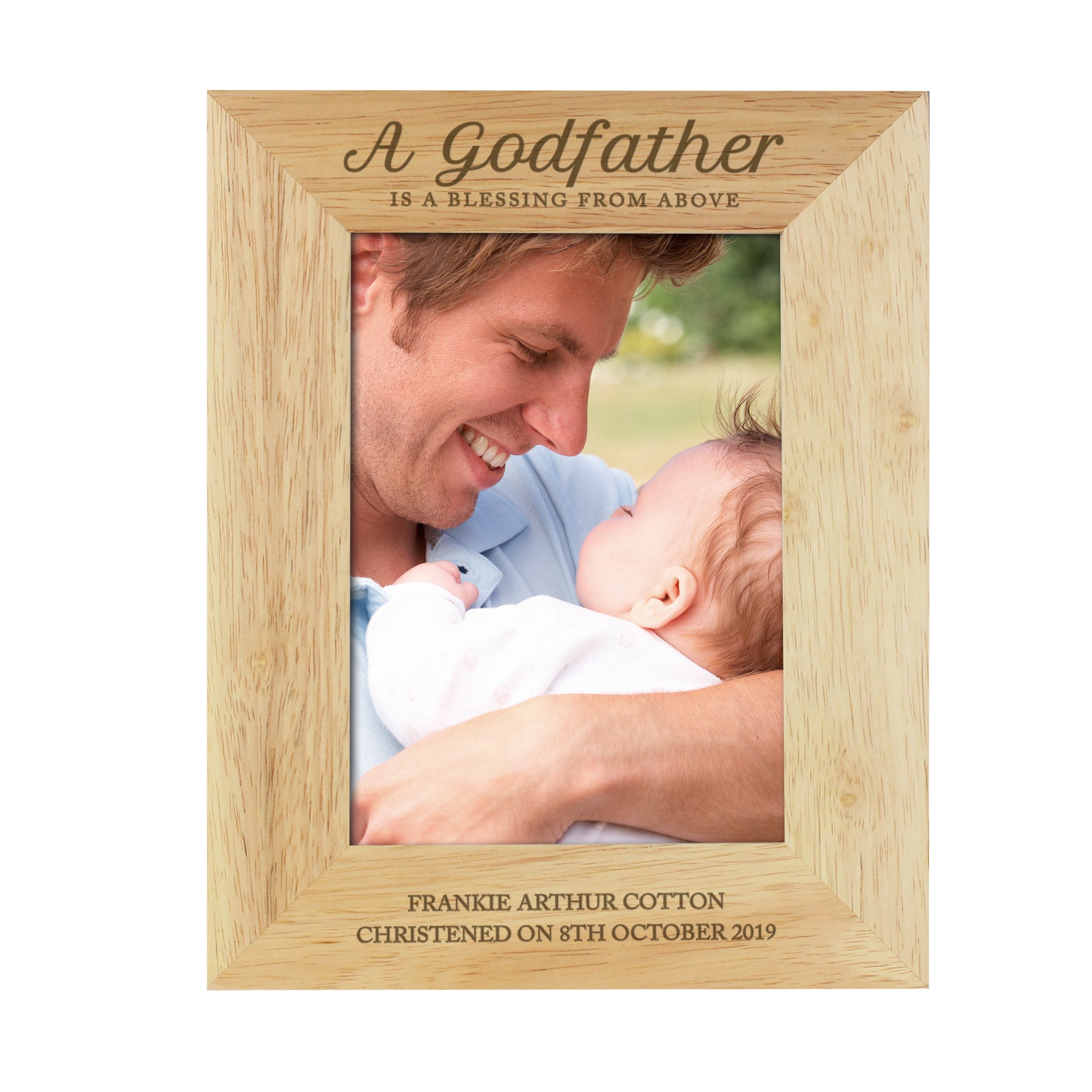 Personalised Godfather 5x7 Inch Wooden Photo Frame