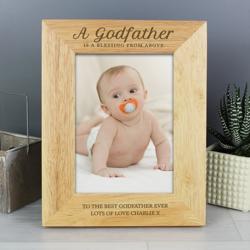 Personalised Godfather 5x7 Inch Wooden Photo Frame