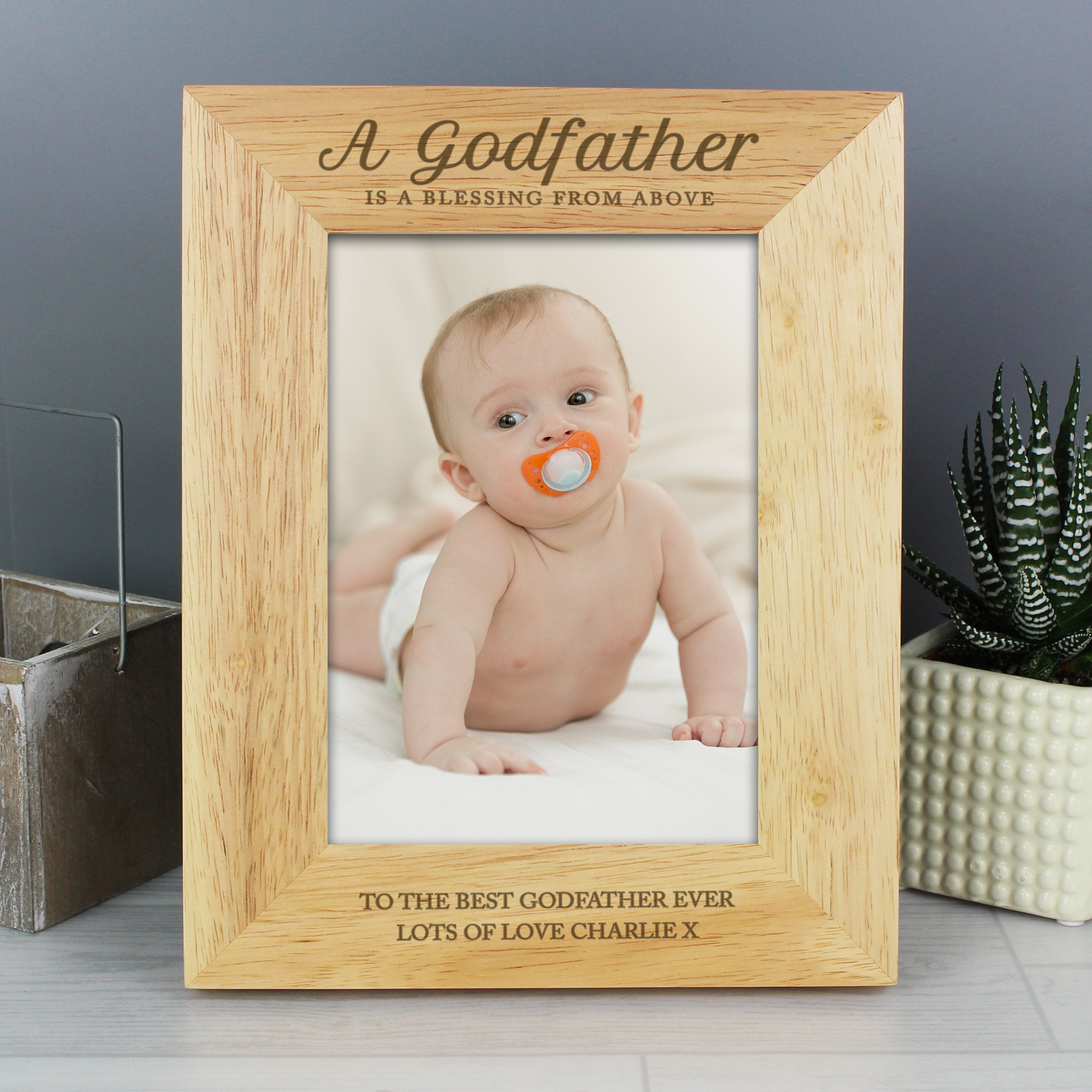Personalised Godfather 5x7 Inch Wooden Photo Frame